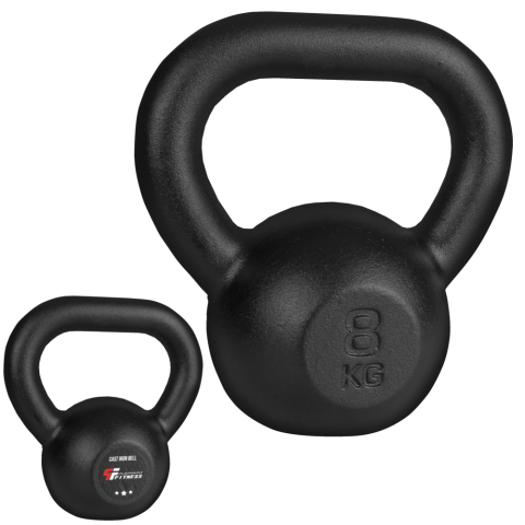 Kettlebell 8kg żeliwny czarny